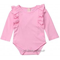 Baby Crawling Body Mädchen Langarm-Baumwolloverall Kleidung kriechen Kleidung Baby-Rosa 90cm
