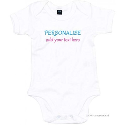 Lo Key Clothing Personalisierbarer Strampler mit Text für Neugeborene Baby Jungen Mädchen Taufe Babyparty Geschlechtsoffenbarung