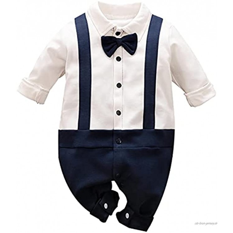 UNGGOY Baby Jungen Gentleman Body mit Fliege und Krawatten