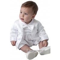 V.C. Jungen Taufanzug Baby Hochzeit Anzug Strampler Babyanzug weiß
