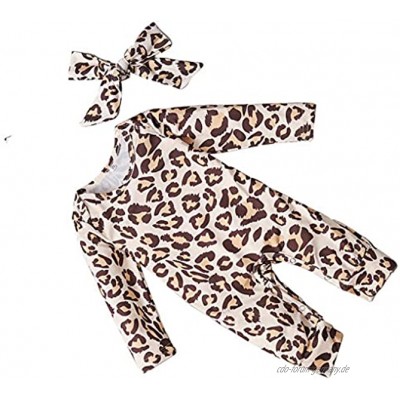Yihaifu Leopard Baby Bodysuit Rundhals Infant Langarm Strampler Infant Langarm Spielanzug 90 cm