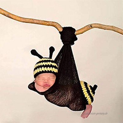 AWYJ Baby-Foto-Anzug Baby-Fotografie Kleidung aus Wolle Handgestrickte Babykleidung Tierform Little Bee Infant Fotografie Props Kostüm Outfits Color : Yellow Size : One Size