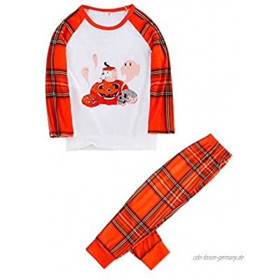 Baby Halloween Kostüm Eltern-Kind Pyjama Anzug für Kleinkind Mädchen Jungen Langarmshirt + Hosen Cosplay Kleidung Cartoon Kürbis Druck Herbst Winter