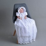 Cinda Baby-Mädchen-Spitze-langes Taufkleid mit Mütze