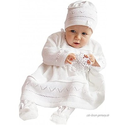 deine-Brautmode Babykleid Taufkleid Strickkleid Festkleid Mädchen Baby Taufe Kleid gestrickt