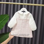 DIAOD Herbstmädchens süßes Mesh langärmeliges Kariertes Kleid Kind Bowknot Prinzessin Kleid Kinder Color : Pink Size : 18M