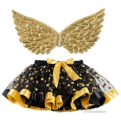 Halloween Anzug Kleinkinder Baby Mädchen Tutu Rock Tanz Ballett Kostüm Pailletten Mesh Tüllrock + Flügel Cosplay Party Kleidung Sets