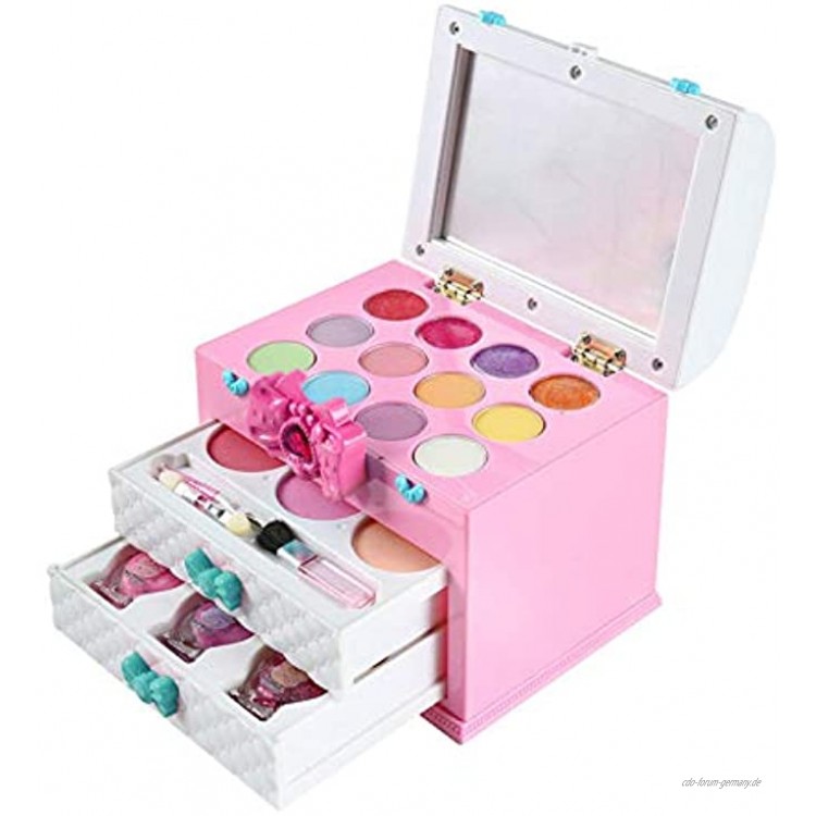 Mädchen Make-up Kit Mädchen So Tun Als Ob Sie Make-up-Set Spielen Waschbares Make-up-Set Kosmetik-Kit Spielzeug Mit Tragbarer Box Für Kinder Geschenke