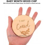 ABOOFAN 12Pcs Baby Monatliche Milestone Karten Milestone Discs Milestone Blöcke Holz Gravierte Monatliche Foto Bild Requisiten