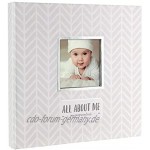 Babybumket Erinnerungsbuch für das erste Lebensjahr mit monatlichen Bauchaufklebern wichtigen Meilensteinen und Momento Tasche inklusive 128 Babyflaschen-Etiketten