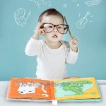 Kerta Kinder-Frühbildungs-Tuchbuch Baby-Tuchbuch-Set Baby-Tuch Aktivität Falten weiches Buch Früherziehung Entwicklung Lernspielzeug mit weichem Klang 6 Stück
