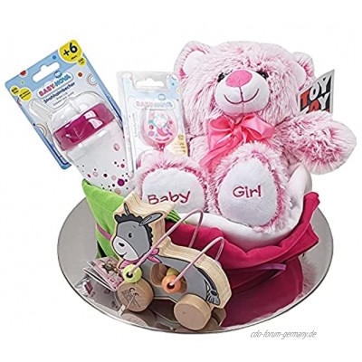 Windeltorte mit Schutzengel rosa Stoffwindel Spielzeug Geschenk für Geburt