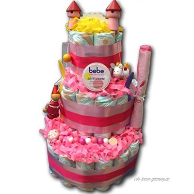 WindeltortenZauber -Windeltorte rosa Ritter und Prinzessin für Mädchen Babygeschenk Babyparty Babyshower Taufe Geburt Mitbringsel