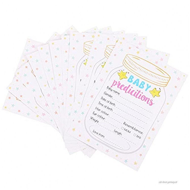 Toyvian 50Pcs Baby Dusche Beratung Und Wünsche Karten Baby Predicitions Und Beratung Karten für Baby Jungen Oder Mädchen Dusche Spiel 5. 1X7 Zoll