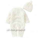 Yumech Neugeborenen Baby Stricken Overall mit Passenden Hut Langarm Body Casual Pullover Winter Warme Outfit Kleidung für 0-18M Infant Mädchen Jungen
