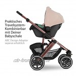 ABC Design 2in1 Kinderwagen Salsa 4 Air – Kombikinderwagen für Neugeborene & Babys – inkl. Sportsitz Buggy & Babywanne – Radfederung & Luftreifen – Farbe: rose gold