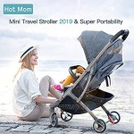 Hot Mom leichtgewichter Kinderwagen Buggy leicht Sitzbuggys für Reise geeignet 2020 Neue verbesserte Version mit extra großem Anti-UV Sonnenverdeck und FußsacK Grey