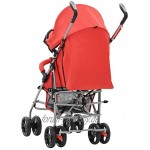Tidyard Kinderwagen 2-in-1-Cabrio-Schlafwagen Faltbarer Kinderwagenwagen Einschließlich Regenschutz Fußschutz Rot Schwarz
