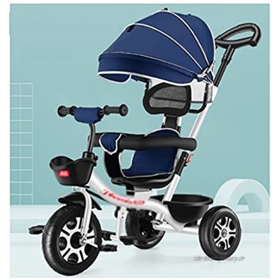 QIFFIY Kinderwagen Kinderwagen für Kinder Dreirad unter 6 Jahre altes licht Fahrrad babyfahrrad Auto spaziergänger zusätzlich lagerung Infant Auto Sportwagen Buggy Color : White Blue