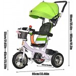 QTWW Dreirad Trike Kinderwagen Kinderdreirad High-Carbon Stahl Kinderwagen Schiebefahrrad Kind Selbstfahrer Kinderwagen Faltbar B