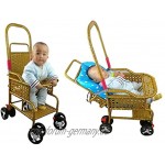 Yyqx Kinderwagen Baby-Kinderwagen Bambus und Rattan-Folding-Rattan-Stuhl Baby-Kinderwagen können sitzen und leichte Bambus gewebt Buggy Color : B