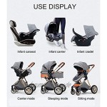 3 in 1 Kinderwagen Autositze und Kinderwagen Combo einstellbare Hochblick-Kinderwagen und Kinderwagen Kinderwagen und Kinderwagen für Babys Kutsche