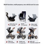 DJRH. 3 in 1 Baby-Kinderwagenwagen faltbar Luxus-Kinderwagen-Kinderwagen-Stoßdämpfungsfedern Hochblick Pram-Kinderwagen mit Mommy-Tasche und Regen Farbe : Blau