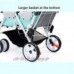 Kinderwagen Neugeborenenwagen Infant Doppelwagen leichte einseitige kompakte Falte mit seitlich an Seite zweier Twin Sitze 5-Punkt-Sicherheitsgurt eignet sich für 6 Monate bis 3 Jahre