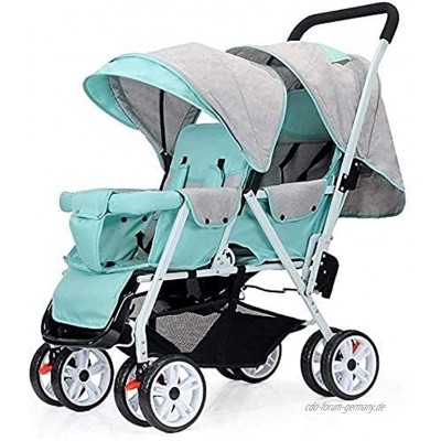 Kinderwagen Neugeborenenwagen Infant Doppelwagen leichte einseitige kompakte Falte mit seitlich an Seite zweier Twin Sitze 5-Punkt-Sicherheitsgurt eignet sich für 6 Monate bis 3 Jahre