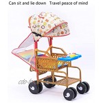 LOMJK Standardkinderwagen Kinderwagen Sommer Bambus und Rattan können restaurierte Kinderwagen leichte Zwei-Wege-Baby-Rattan-Sessel-Kinderwagen-Säuglingsauto Baby Kinderwagen Buggys