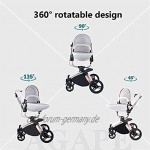 Baby-Kinderwagen Neugeborenenwagen-Säugling mit verstellbarer Sitzhöhenwinkel- und Vier-Rad-Stoßdämpfung reversible hohe Landschafts- und Fashional-Kinderwagen Color : Black Size : 3 in 1