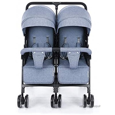 JIAX Doppelkinderwagen Sommer- und Kleinkind-Kinderwagen für Kinder Leichter kompakter einhändiger Einhand-Doppelkinderwagen für Neugeborene umwandelbar in einen umkehrbaren Sitz Color : Blue