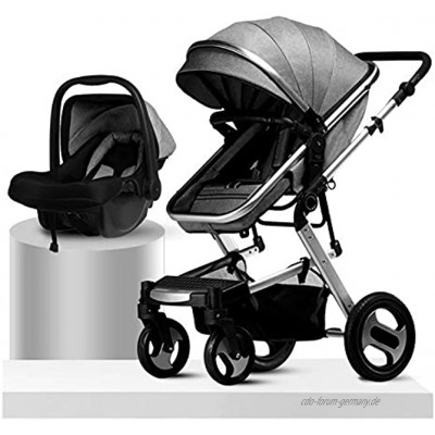 JIAX Kinderwagen Leichtgewicht mit Cabrio Wendbare Babywiege für Säuglinge Neugeborene Kinderwagen zum Sitzen und Schlafen All Terrain Kinderwagen Kinderwagen Kompakte Cabrioabdeckung