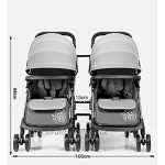 LBBGM Travel Systemser Twin Kinderwagen Abnehmbarer Faltbarer Leichter Federungswagen für Neugeborene