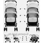 LBBGM Travel Systemser Twin Kinderwagen Abnehmbarer Griff Wendbarer Kinderwagen Kann sitzen und Sich hinlegen Leichter Faltbarer Doppelwagen
