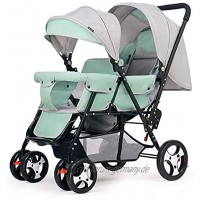 Travel Systemser Doppelkinderwagen Twin Baby Cart Sitzen zurück und weiter Kinderwagen Leichter Kinderwagen Liegen Erweiterte Version Buggy