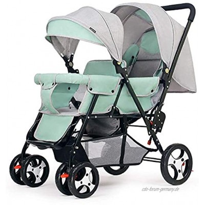 Travel Systemser Doppelkinderwagen Twin Baby Cart Sitzen zurück und weiter Kinderwagen Leichter Kinderwagen Liegen Erweiterte Version Buggy
