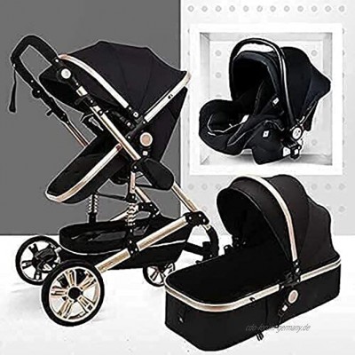 3 in 1 Kinderwagen faltbarer Luxus-Kinderwagen-Kinderwagen Kinderwagen-Kinderwagen mit Baby-Korb Two-Way für Neugeborene und Babyreisen