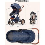 3 in 1 Kinderwagen tragbare Kinderwagen faltbare Kinderwagen-Kinderwagen Zwei-Wege-Implementierung Dämpfungsräder Kinderwagen mit Mommy-Tasche und Regenschutz