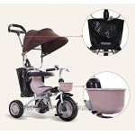 Baby Trike faltbar 4-in-1-Kinder-Dreirad-Klapprad für 6 Monate bis 5 Jahre faltbar 3-Rad-Schiebegewicht 30 kg Color : Khaki