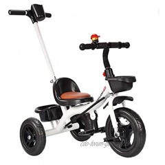Baby Trikes Kinder Dreirad für 18 Monate bis 5 Jahre Mit Multifunktions-3-Rad-Schiebegriff Lernfahrrad Color : White