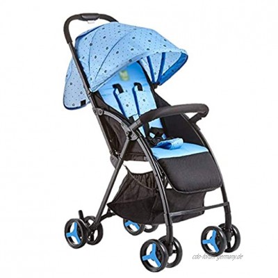 GWM Kinderwagen Reisesystem Multifunktions Kinderwagen Babywagen Licht kann sitzen Kind Trolley Neugeborenen Kinderwagen Einstellbar Farbe : Blau