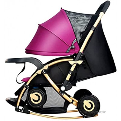 Leichter Buggy kompakter Baby-Kinderwagen Reisebuggy faltbar mit verstellbarer Rückenlehne Einkaufskorb mit einer Hand faltbar A Farbe: A