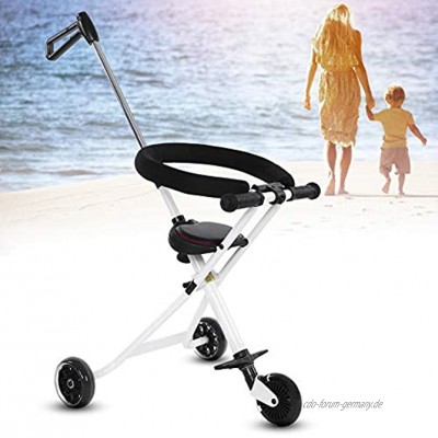 Micro Trike tragbar zusammenklappbar leicht Kinderwagen Dreirad für Neugeborene für Reisen Weiß