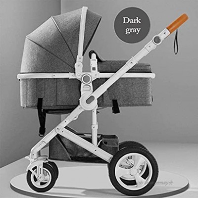 Tragbarer leichter Baby-Kinderwagen-Kinderwagen leichter faltbarer und Zugstab des Kinderwagens geeignet für 0-3-jährige Kinder in allen Saisons Baby-Kinderwagen Color : Dark Gray