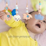 xiaowang 4 Stück Hängende Anhänger Baby Gym Spielzeug Baby Beißring Hängende Anhänger Gymnastik Aktivität Spielzeug für Babys helfen Baby seine Feinmotorik zu verbessern