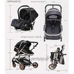 XYSQ Baby-Reise-System 3 In 1 Baby-Kinderwagen Neugeborenen Kinderwagen Baby-Kinderwagen Hohe Landschaft Baby-Kinderwagen-Kinderwagen für 0-36 Monate Baby-Trolley Color : Brown