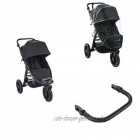 Baby Jogger City Elite 2 Kinderwagen für jedes Gelände | Bundle mit Wetterschutz & Sicherheitsbügel | Jet schwarz