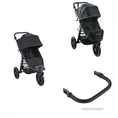 Baby Jogger City Elite 2 Kinderwagen für jedes Gelände | Bundle mit Wetterschutz & Sicherheitsbügel | Jet schwarz