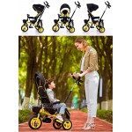 Baby-Kinderwagen tragbar und leicht 3-in-1-Dreirad mit verstellbarer Markise zusammenklappbare ABS-Kunststoff-Fußpedale Aufbewahrungstasche für 1–5 Jahre alte Farbe: bunt